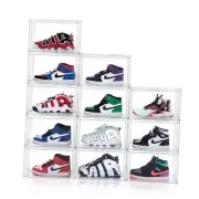 12 Pack Shoe Boxes, Clear Acrylic Plastic Shoe Boxes Stackable, Foldable Drop