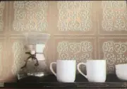 6pc Brown Foil Print Wall Tiles Wall Stickers DIY Wall Accent Free Shipping Sale