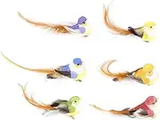 Artificial Lovely Feathered Bird Tree Decor Craft for Home Plant Simulation