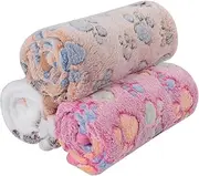 Kiuiom Dog Blanket, Cat Blanket, Flannel Pet Blankets, 3 Pieces, 40 x 60 cm, Pet Blanket, Guinea Pig Blanket, Plush Dog Blanket, Animal Blanket, Protective Blanket, Dog Sofa for Sofas, Cars, Beds