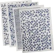 SEWACC 4Sheets Pottery Underglaze Paper Decals for Ceramics Chic Transfer Paper for DIY Crafts Easy to Use Suitable for Pottery