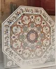 3' White Marble Coffee Table Top malachite Stone Inlay Work Sofa Side Table