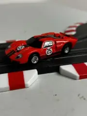 CUSTOM PAINT ORANGE RESIN BODY FORD GT40 NEW AFX 1.5 MEGA G PLUS CHROME WHEELS