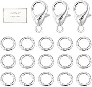 23Pcs 925 Sterling Silver Lobster Claw Clasps 10mm with Open Jump Rings Jewelry Making Set, Sterling Silver Jewelry Finding Supplies Small Lobster Clasps for Necklaces Bracelet Chains Connector