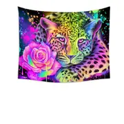Artwork Neon Rainbow Leopard Tapestry