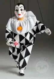 Lovely Pierot - a gentle puppet for lovers - Czech handmade Marionette