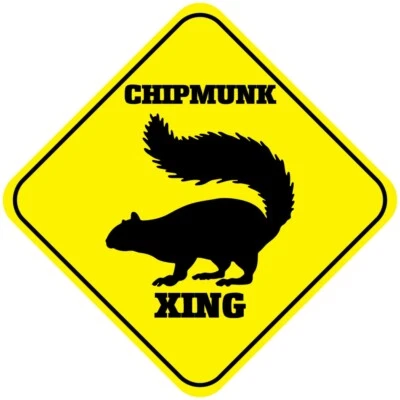 Yellow Aluminum Crossing Sign Chipmunk Cross Xing Style A Diamond Street Signal