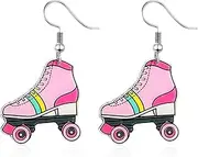 [ONLYJUMP] Funny Roller Skate Earrings for Women 70s 80s Neon Earrings Creative Cute Acrylic Sport Athletic Earrings Sport Retro Skater Charm Jewelry Roller Derby Team Gifts Roller Lovers Gifts