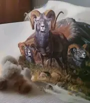 GARY SWANSON Signed 1987 CASSIER Rams Bighorn Sheep LITHOGRAPH PRINT ORIGINAL