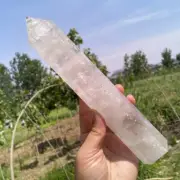 Top! 0.67kg Natural Clear quartz Obelisk Reiki Crystal Wand Point Tower Decor