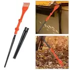 Mini Roof Leaves Rake with 42cm Extension Rod Gutter Cleaning Tool Multipurpose