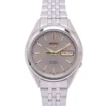 【SEIKO 精工】五號機機芯機械不鏽鋼錶帶手錶-灰面X金色/37MM(SNKL19K1)