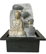 Dehner Indoor Fountain Stones with LED Lighting Approx. 25 x 17.5 x 21 cm Polyresin Grey