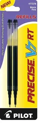 Pilot Precise V7 RT Ball Point Pen Ink Refill 0.7mm Fine Point 2/Pk Black Ink