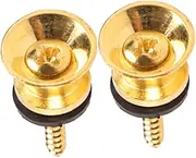 JOINPAYA 2pcs Metal Guitar Strap Button Lock Pegs Durable Bass Strap Locks for Acoustic Electric Guitars Smooth Rounded Design Performance Secure Connection