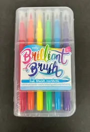 Ooly Brilliant Brush 12 Brush Markers Soft Brush Tips Washable