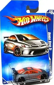 [Hot Wheels] Honda Civic Si 2009 Modified Rides Series 6/10 Silver Honda Civic Si 1:64 Scale Collectible Die Cast Metal Toy Car Model #162
