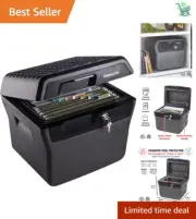 Secure Fireproof Document Lock Box - Key Lock, Ideal for Vital Records Storage
