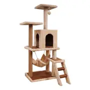 Furtastic 125cm Cat Tree Scratching Post Condo Tower Furniture - Beige