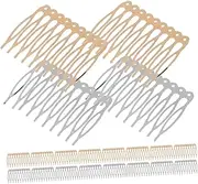 TOYZFRIENDY 20pcs Metal Hair Side Combs DIY Crafting Kit with Teeth Pins for Bridal Veil Wedding Hair Accessories Durable Textured Materials for Hairpieces and Elegant Updo Styles