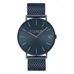 【COACH】簡約中性 紳士風格 經典藍 米蘭錶帶(14602146)