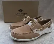 SPERRY Top Sider Koifish Sparkle Linen Leather Boat Shoes US 8.5 M EUR 39.5 NWB
