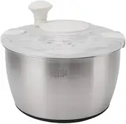 Salad Spinner, Stainless Steel Lettuce Spinner with Drain, Bowl and Colander, Quick and Easy Multi Use Vegetable Washer Dryer Fruit Washer Pasta and Fries Spinner for Home Kitchen
