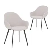 Simplife Set of 2 Fido light grey stain resistant waterproof fabric Dining Chair