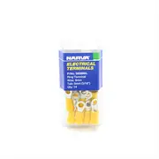 Narva 5-6mm / 5mm (3/16") Yellow Flared Vinyl Insulated Ring Terminal (Eye Terminal) - 14 Pack