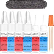 Nail Glue,2-1 Semi Solid Nail Glue No Need for UV Lamp with Quickly Nail Glue Remover Kit,Super Strong Nail Glue for Acrylic Nails Professional Nail Tip Glue for Press On Nails Glue Gel Kit