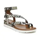 Franco Sarto Daven Sandals 5.5 Gray Snakeskin Print Open Toe Ankle Gladiator