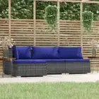 4 PCS Modular Design Garden Lounge Chair Set Outdoor Furniture With Cushions