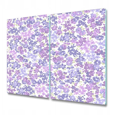 Tempered Glass Worktop Kitchen Chopping Board Floral pink and blue 2x30x52