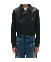 Ann Demeulemeester Albin Zip-Up Leather Jacket IT52,IT50 black