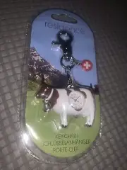 Franz Burgin AG Residence Key Chain COW w/ bell WATCH Clock NEW & SEALED Swiss