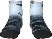 [JBYJBX] Aircraft Carrier Print Adult Socks Womens Mens Workout Thermal Cozy All-Season Gift Holiday Articles Use, 2 Black-2, One size