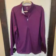 Graham Luxe Men's Quarter-Zip 1764Golf Pullover in Grape Royale -Size Medium NWT