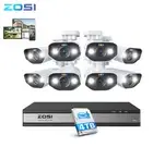 ZOSI 4K 16CH NVR 4TB HDD 5MP PoE Security Camera System Spotlight Night Alarm