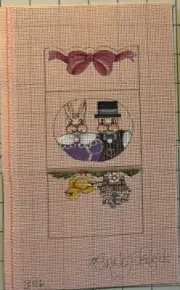Sandy Jenkins Needlepoint Bunny Needlecase #346 and Stitch Guide