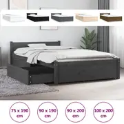 Bed Frame with Drawers 90x190 cm 3FT Single Bedstead Multi Colours vidaXL
