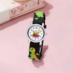 新款兒童手錶 可愛恐龍圖案石英手錶 彩虹矽膠錶帶學生禮品手錶
