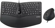 Perixx PERIDUO-406, Wired Compact Ergonomic Keyboard with Vertical Mouse - Tilt Wheel - Membrane Low Profile Keys - Numeric Keypad not Included
