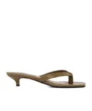 Lizard-Embossed Flip Flops 36,37,38,39,40 Brown