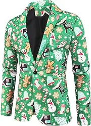 [Generic] Mens 3 Piece Print Blazer Suit Casual Slim Fit Notched Lapel Sport Floral Coat Set One Button Party Wedding Jacket