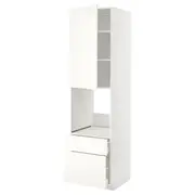 METOD / MAXIMERA hi cab f ov w dr/2 frnt/1 m/1 h drw, white/Vallstena white, 60x60x220 cm