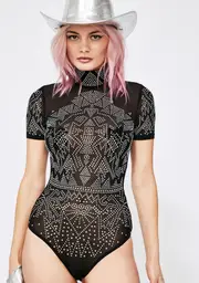 Fractal Fantasy Sheer Bodysuit