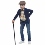 Old Timer Man Little Grandpa 100 Days of School Book Week Child Boys Costume Kit