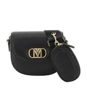 MCM Travia Logo Plaque Mini Shoulder Bag One size Black