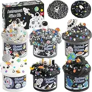 6 Packs Galaxy Slime Kit - Cloud Slime, Butter Slime & Clear Space Slime for Kids with Slime Add-ins, 360ml Slime Kit for Boys & Girls Birthday Halloween Christmas Easter Party Favors (Galaxy)