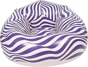 Mipcase Comfortable Inflatable Bean Bag Chair Thickened Folding Sofa for Outdoor Camping Stylish Striped Lazy Air Sofa for Living Room Bedroom and Balcony